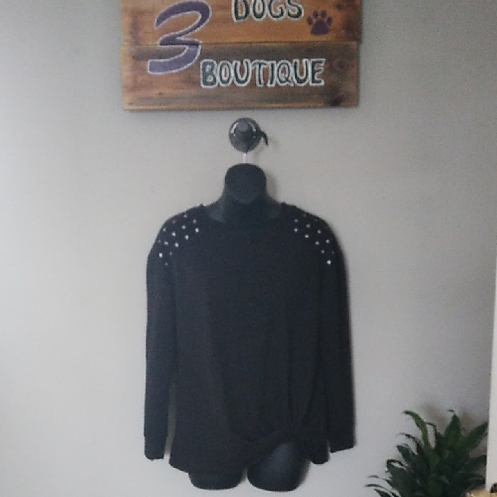 Rock & Republic Black Top With Waist Detail